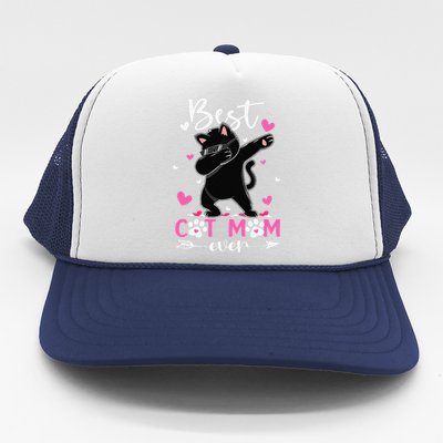 Best Cat Mom Ever Funny Dabbing Black Kitten Mothers Day Trucker Hat