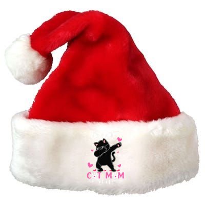 Best Cat Mom Ever Funny Dabbing Black Kitten Mothers Day Premium Christmas Santa Hat