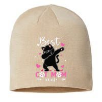 Best Cat Mom Ever Funny Dabbing Black Kitten Mothers Day Sustainable Beanie