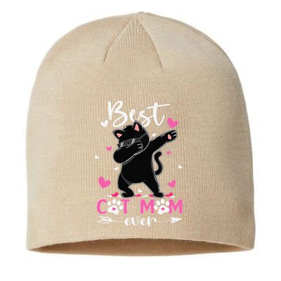 Best Cat Mom Ever Funny Dabbing Black Kitten Mothers Day Sustainable Beanie