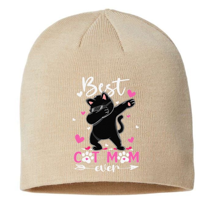 Best Cat Mom Ever Funny Dabbing Black Kitten Mothers Day Sustainable Beanie