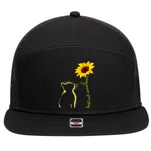 Best Cat Mom Ever Sunflower Mothers Day Gifts For Cat Lover 7 Panel Mesh Trucker Snapback Hat