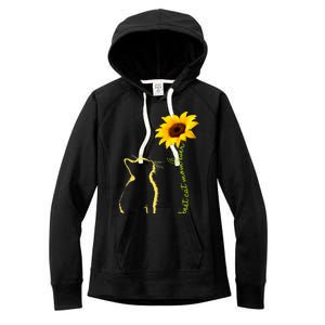 Best Cat Mom Ever Sunflower Mothers Day Gifts For Cat Lover Women's Fleece Hoodie