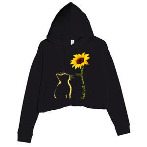 Best Cat Mom Ever Sunflower Mothers Day Gifts For Cat Lover Crop Fleece Hoodie