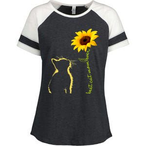 Best Cat Mom Ever Sunflower Mothers Day Gifts For Cat Lover Enza Ladies Jersey Colorblock Tee