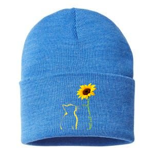 Best Cat Mom Ever Sunflower Mothers Day Gifts For Cat Lover Sustainable Knit Beanie