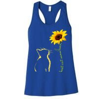 Best Cat Mom Ever Sunflower Mothers Day Gifts For Cat Lover Women's Racerback Tank