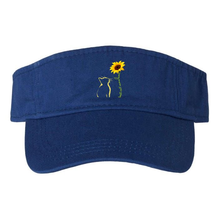 Best Cat Mom Ever Sunflower Mothers Day Gifts For Cat Lover Valucap Bio-Washed Visor