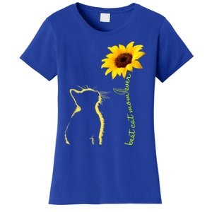 Best Cat Mom Ever Sunflower Mothers Day Gifts For Cat Lover Women's T-Shirt