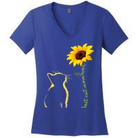 Best Cat Mom Ever Sunflower Mothers Day Gifts For Cat Lover Women's V-Neck T-Shirt