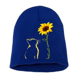 Best Cat Mom Ever Sunflower Mothers Day Gifts For Cat Lover Short Acrylic Beanie