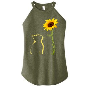 Best Cat Mom Ever Sunflower Mothers Day Gifts For Cat Lover Women's Perfect Tri Rocker Tank