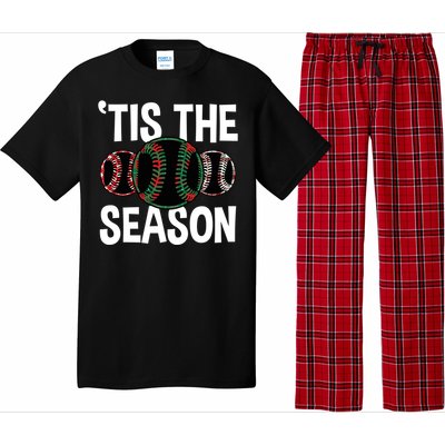 Baseball Christmas Merry Xmas Santa Claus Pitcher Catcher Gift Pajama Set