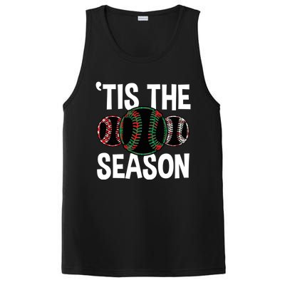 Baseball Christmas Merry Xmas Santa Claus Pitcher Catcher Gift PosiCharge Competitor Tank