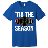 Baseball Christmas Merry Xmas Santa Claus Pitcher Catcher Gift Premium T-Shirt