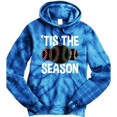 Baseball Christmas Merry Xmas Santa Claus Pitcher Catcher Gift Tie Dye Hoodie