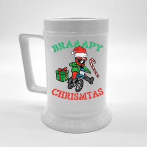 Braaapy Christmas Motocross Dirt Bike Biker Funny Beer Stein