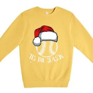 Baseball Christmas Merry Xmas Santa Claus Pitcher Catcher Meaningful Gift Premium Crewneck Sweatshirt