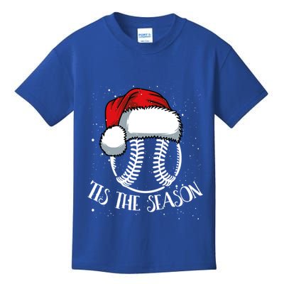 Baseball Christmas Merry Xmas Santa Claus Pitcher Catcher Meaningful Gift Kids T-Shirt