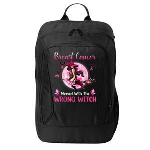 Breast Cancer Messed With The Wrong Pink Witch Hat Halloween City Backpack