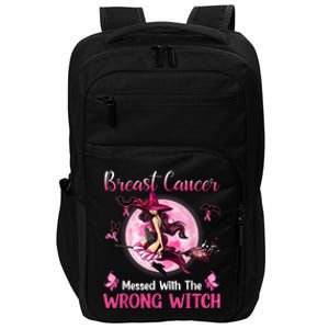 Breast Cancer Messed With The Wrong Pink Witch Hat Halloween Impact Tech Backpack