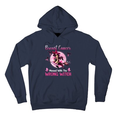 Breast Cancer Messed With The Wrong Pink Witch Hat Halloween Hoodie