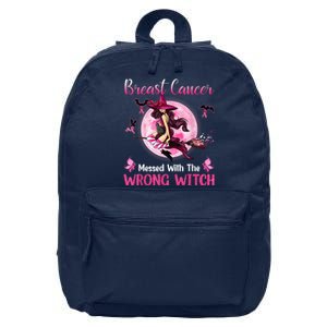 Breast Cancer Messed With The Wrong Pink Witch Hat Halloween 16 in Basic Backpack