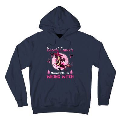 Breast Cancer Messed With The Wrong Pink Witch Hat Halloween Tall Hoodie