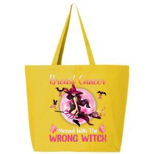 Breast Cancer Messed With The Wrong Pink Witch Hat Halloween 25L Jumbo Tote