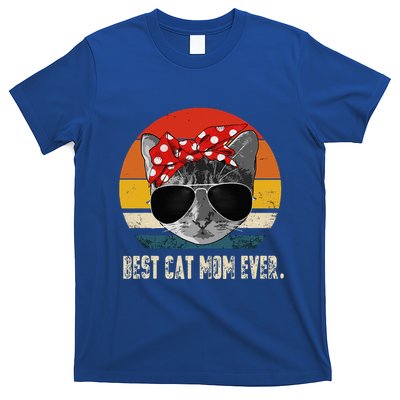 Best Cat Mom Ever Vintage Retro Cat Mommy Cat Mother T-Shirt