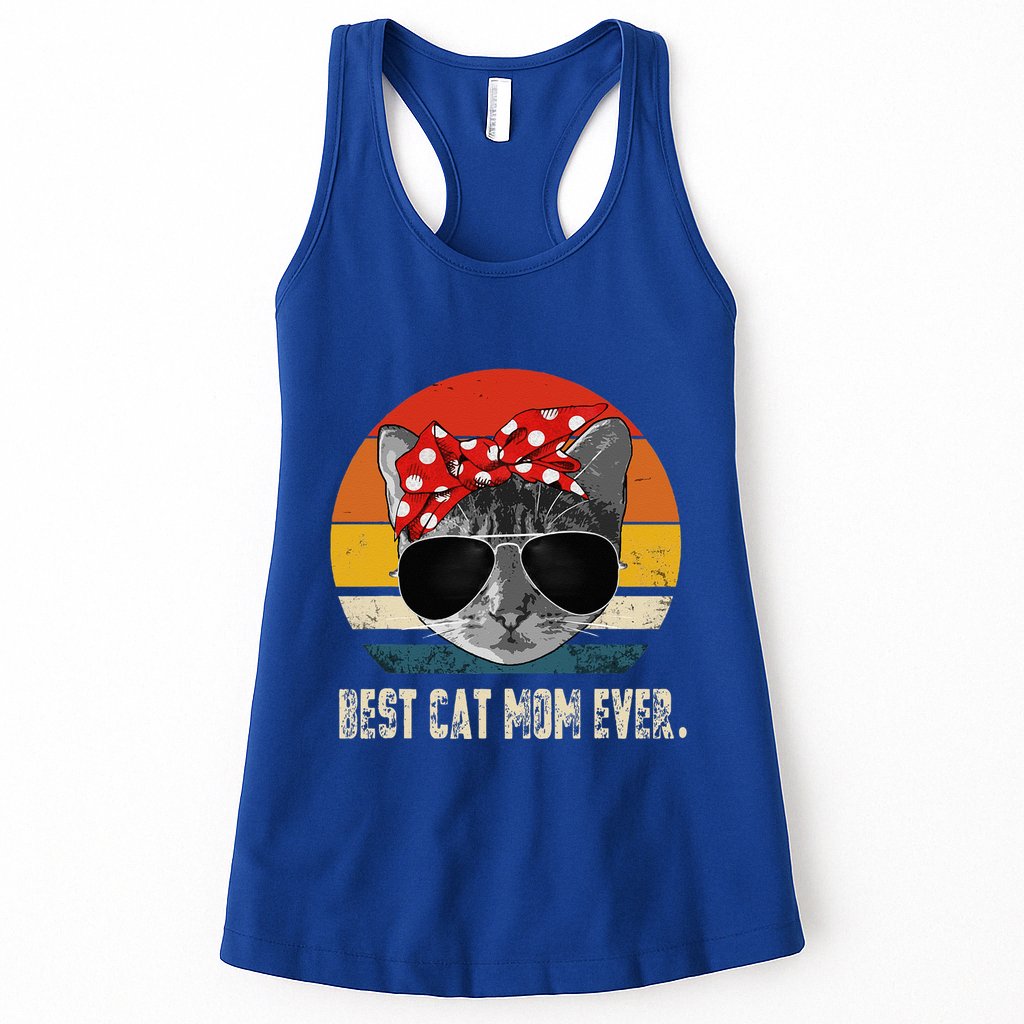 Best Cat Mom Ever Vintage Retro Cat Mommy Cat Mother Womens Tank Top