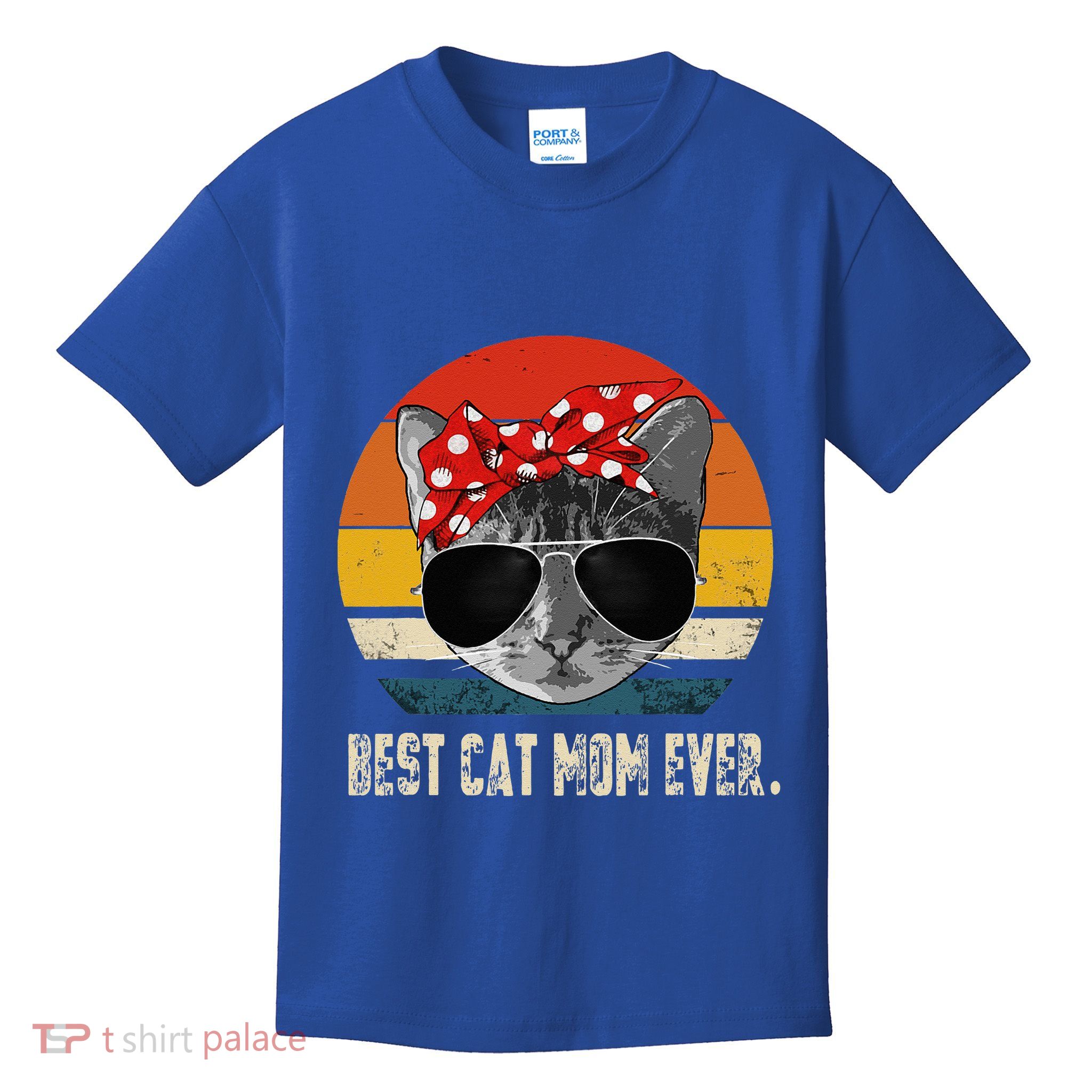 Best Cat Mom Ever Vintage Retro Cat Mommy Cat Mother Kids T-Shirt