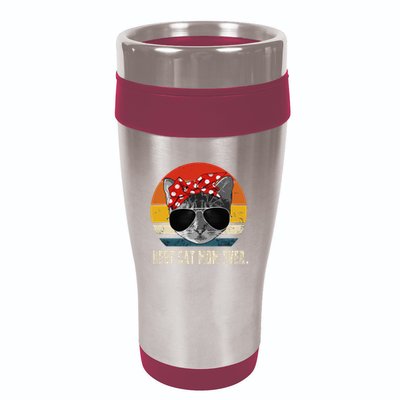 Best Cat Mom Ever Vintage Retro Cat Mommy Cat Mother 16oz Travel Tumbler