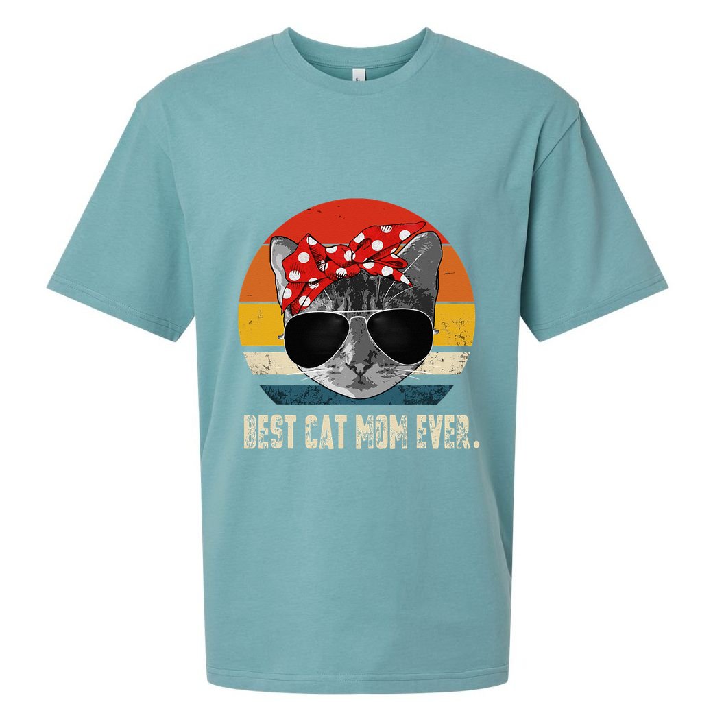 Best Cat Mom Ever Vintage Retro Cat Mommy Cat Mother Sueded Cloud Jersey T-Shirt