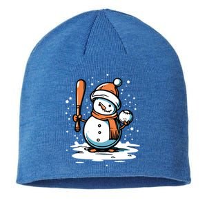 Baseball Christmas Merry Xmas Santa Claus Pitcher Catcher Gift Sustainable Beanie