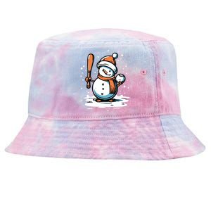 Baseball Christmas Merry Xmas Santa Claus Pitcher Catcher Gift Tie-Dyed Bucket Hat