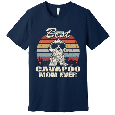 Best Cavapoo Mom Ever Vintage Retro Dog Mom Premium T-Shirt