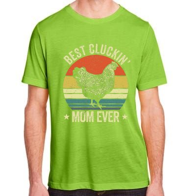 Best Cluckin Mom Ever, Retro Funny Clucking Chicken Farmer Adult ChromaSoft Performance T-Shirt