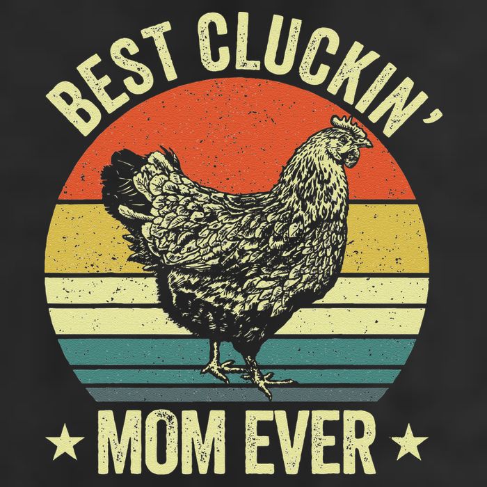 Best Cluckin Mom Ever, Retro Funny Clucking Chicken Farmer 7 Panel Mesh Trucker Snapback Hat