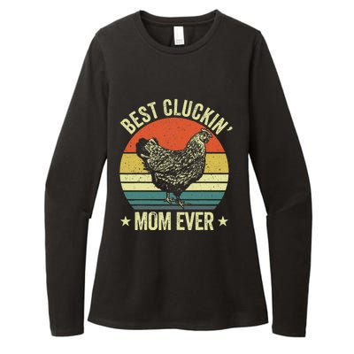 Best Cluckin Mom Ever, Retro Funny Clucking Chicken Farmer Womens CVC Long Sleeve Shirt