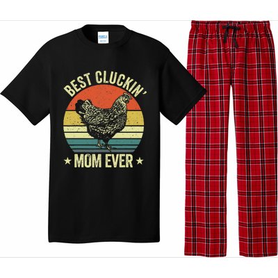 Best Cluckin Mom Ever, Retro Funny Clucking Chicken Farmer Pajama Set