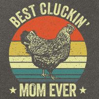 Best Cluckin Mom Ever, Retro Funny Clucking Chicken Farmer Cotton Canvas Backpack