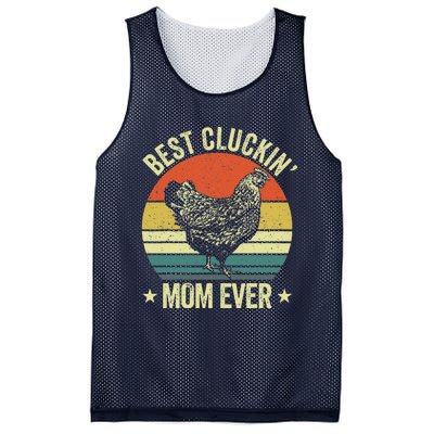 Best Cluckin Mom Ever, Retro Funny Clucking Chicken Farmer Mesh Reversible Basketball Jersey Tank