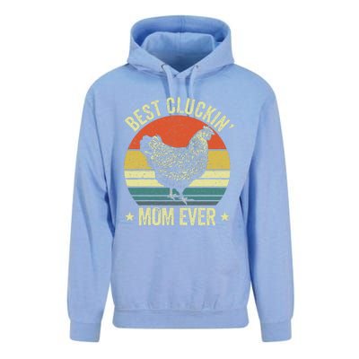 Best Cluckin Mom Ever, Retro Funny Clucking Chicken Farmer Unisex Surf Hoodie