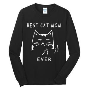 Best Cat Mom Happy Mother Day Kitten Mama Gift Tall Long Sleeve T-Shirt