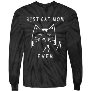 Best Cat Mom Happy Mother Day Kitten Mama Gift Tie-Dye Long Sleeve Shirt