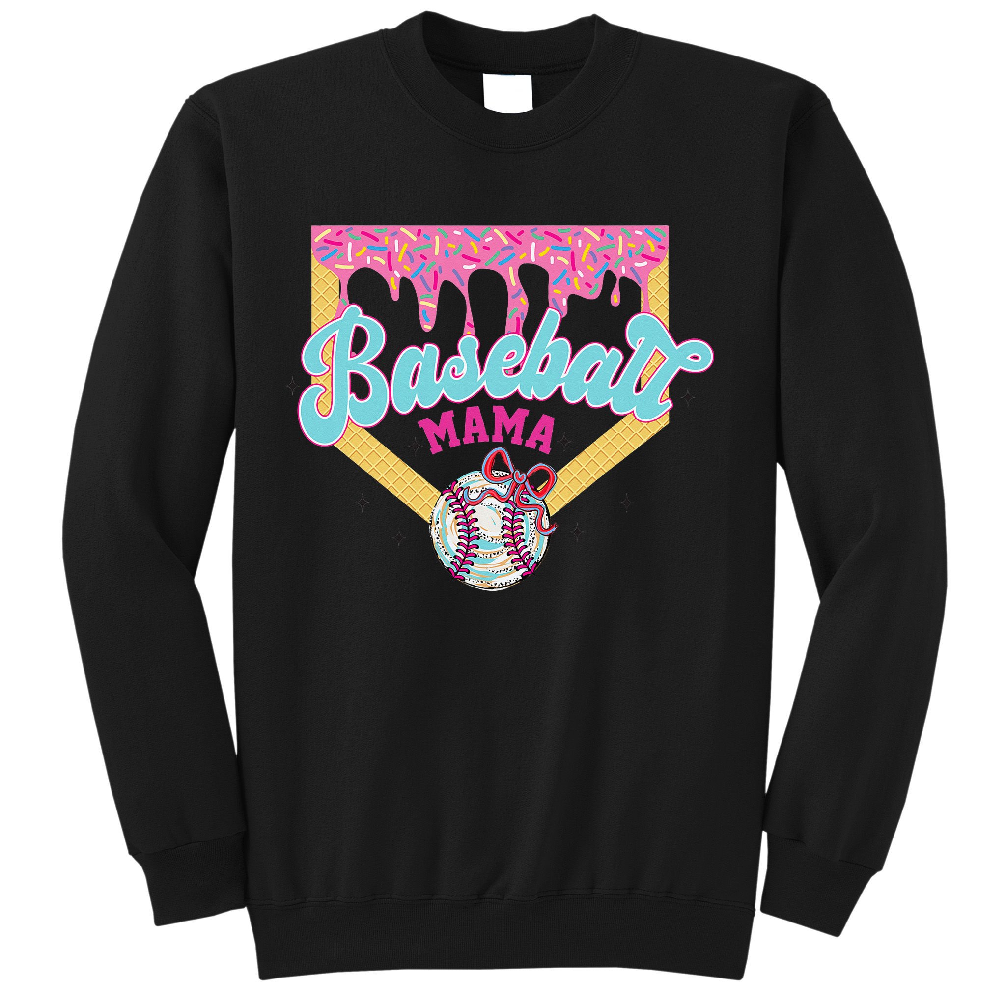 Baseball Cute Mama Ice Cream Cute Baseball Mom Gift Sweatshirt