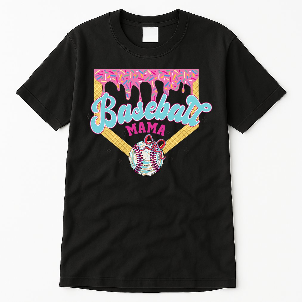 Baseball Cute Mama Ice Cream Cute Baseball Mom Gift Tall T-Shirt