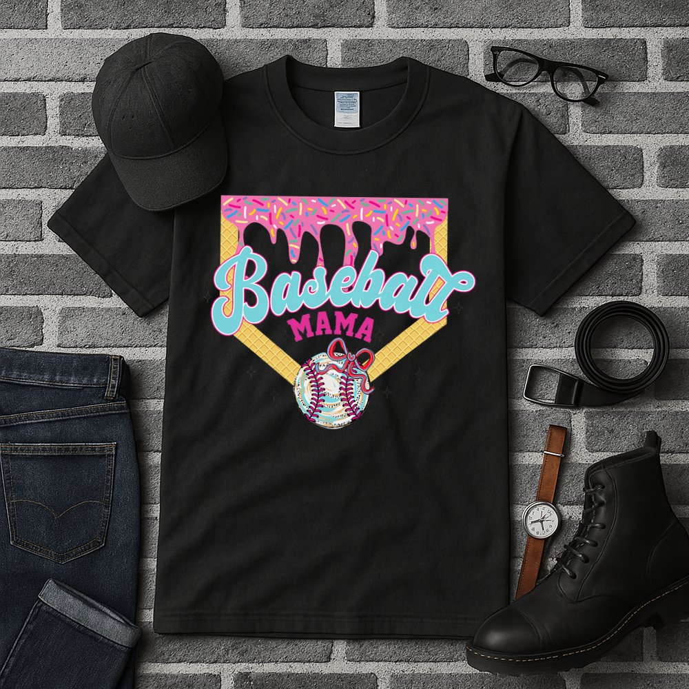 Baseball Cute Mama Ice Cream Cute Baseball Mom Gift Tall T-Shirt