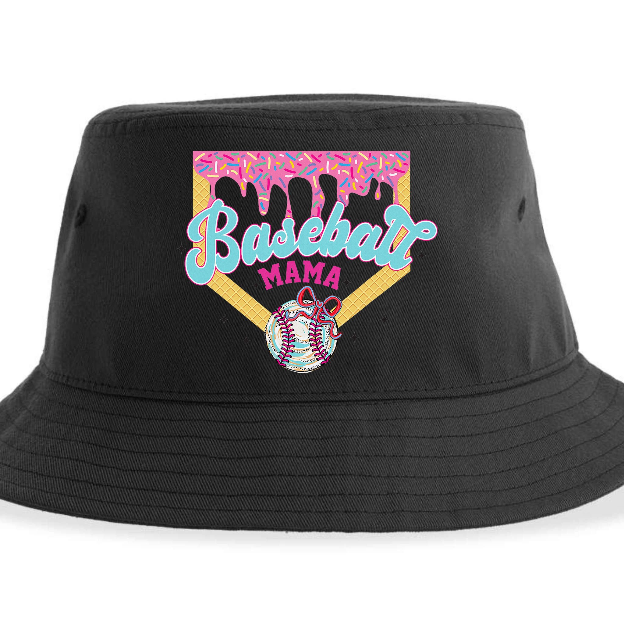 Baseball Cute Mama Ice Cream Cute Baseball Mom Gift Sustainable Bucket Hat